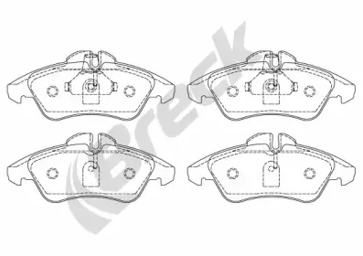 21576 00 703 10 BRECK Комплект тормозных колодок, дисковый тормоз